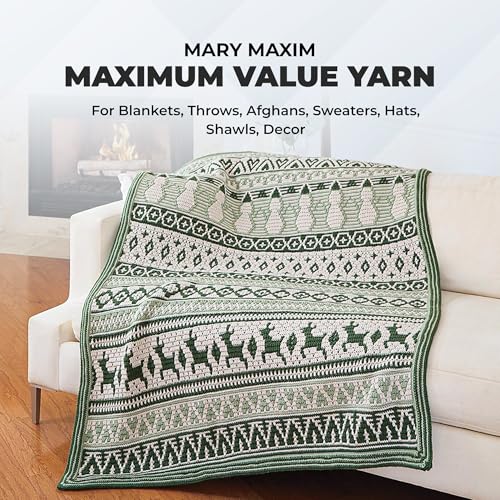 Image of Mary Maxim Maximum Value Acrylic Yarn for Crocheting and Knitting, Soft Worsted Weight Black Yarn 4, Ideal for Blankets, Sweaters, Hats, and Scarves, 8 oz Skein (474 Yds), Black - 1 Skein