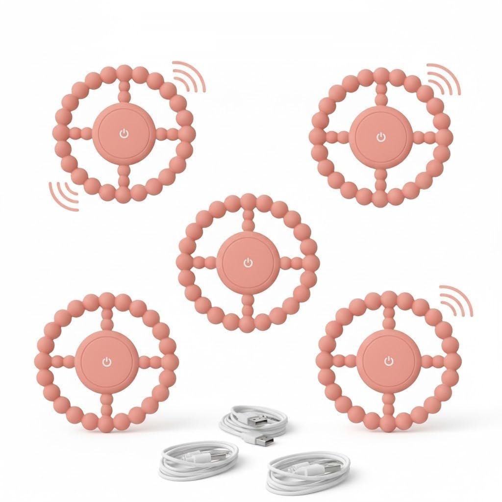 Paquete de 5 juguetes masticables sensoriales vibratorios – Juguete masticable de doble uso para niños autistas y dentición de bebés – Mordedor calmante para bebés, niños pequeños y niños con autismo