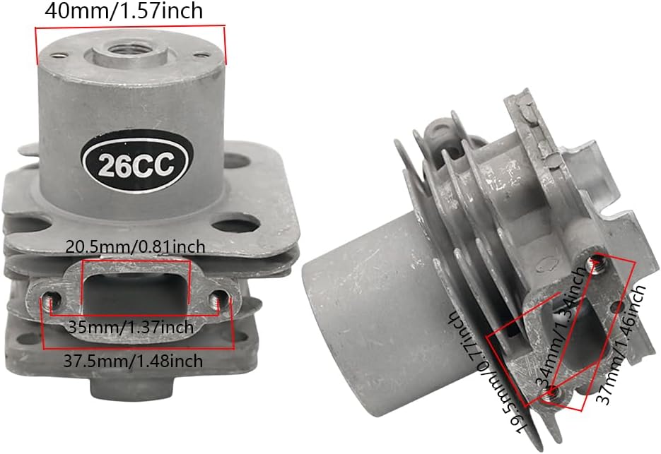 FLMLF 2-Stroke 4 Bolt 26cc Cylinder for Zenoah CY RCMK QJ Marine Engine G260 PUM Rc Boat Parts