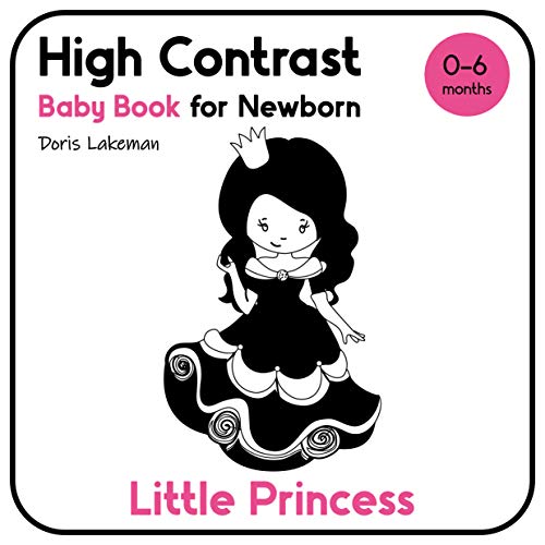 High Contrast Baby Book for Newborn. Little Princess. 06 Months Black