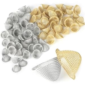 Pipe Screens, 0.5 Inch Adjustable Tapered Design Pipe Screen Filters, Stainless Steel Mesh and Brass Screen (50 PCS)