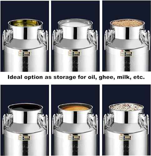 Lattiera in acciaio inox con coperchio sigillato, contenitore versatile per liquidi e solidi, ideale per conservare vino, acqua, olio e tè