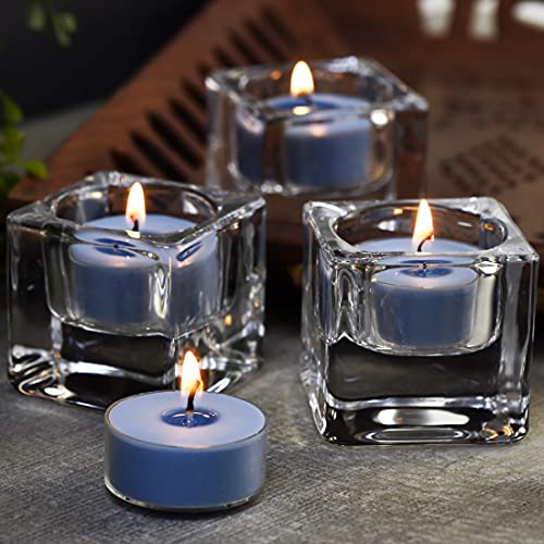 Deybby Soywax Scented Tealight, 12 Pack Natural Fragrance Long Lasting Clear Cup Aromatherapy Candle Set, Smokeless& Long Lasting|For Gfit, Anniversary, Resturant|Ocean Breeze #TOP4