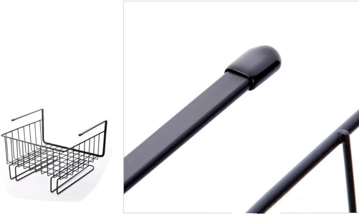 OUNONA Cabinet Shelf Organizer U-Shaped Hanging Storage Rack for Kitchen Wardrobe Black Wire Shelving Compartment Baskets for Dorm Home Use