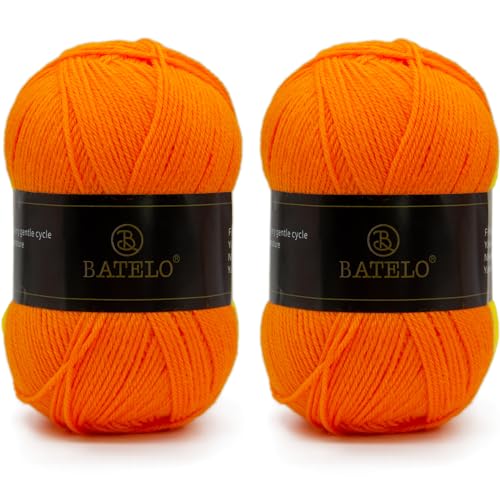 Image of Orange Amigurumi Acrylic 2 Pack 3 Light Worsted Yarn 560 Yards of 150g /5.3oz Crochet & Knitting