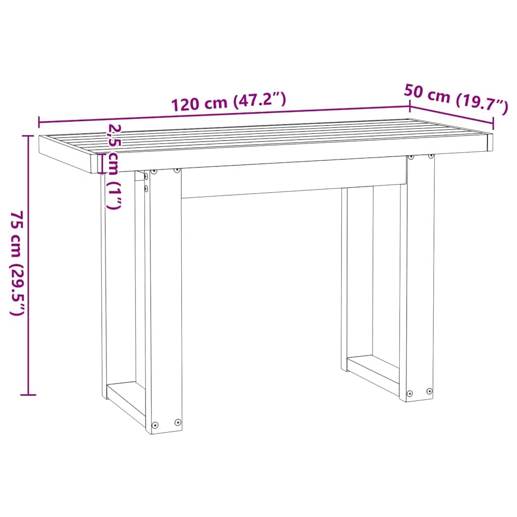 vidaXL Escritorio NOAIN Patas en U Madera Maciza Pino 120x50x75 cm, Escritorio de Escritura, Escritorio de Oficina, Escritorio de Trabajo