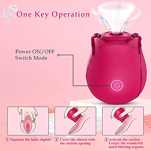 Powerful Tongue Suck & Lick 10 Mode Sucking Toy for Women Nipple Suckers Sex Pleasure Rose Toy for Women Sexual Rose Flowers Rechargeable Adult Toy for Women Couples-red, Powerful Red 03 - Thumbnail 2