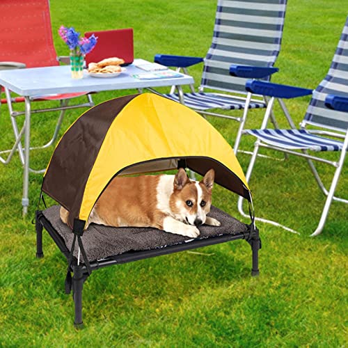Eteslot Outdoor Liege für Hunde, klappbar Sonnenschutz hundeliege mit sonnendach, hundezelt hundebett Outdoor mit Dach, Zusätzliche Tragetasche
