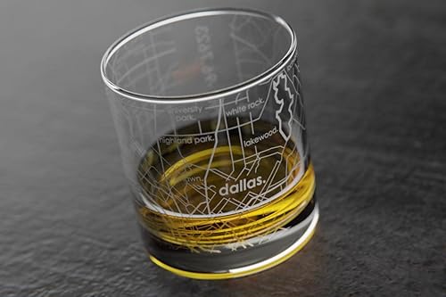 Vista 41 de Well Told Vaso grabado de Washington DC Map Rocks, vidrio de whisky antiguo (11 onzas, transparente), regalo para los amantes del whisky 147-Claro