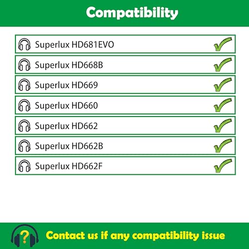 Almohadillas para auriculares de cuero proteínico perforado, reemplazo para Superlux HD681EVO, HD660, HD668B, HD669, HD662, HD662B, HD662F miniatura 2