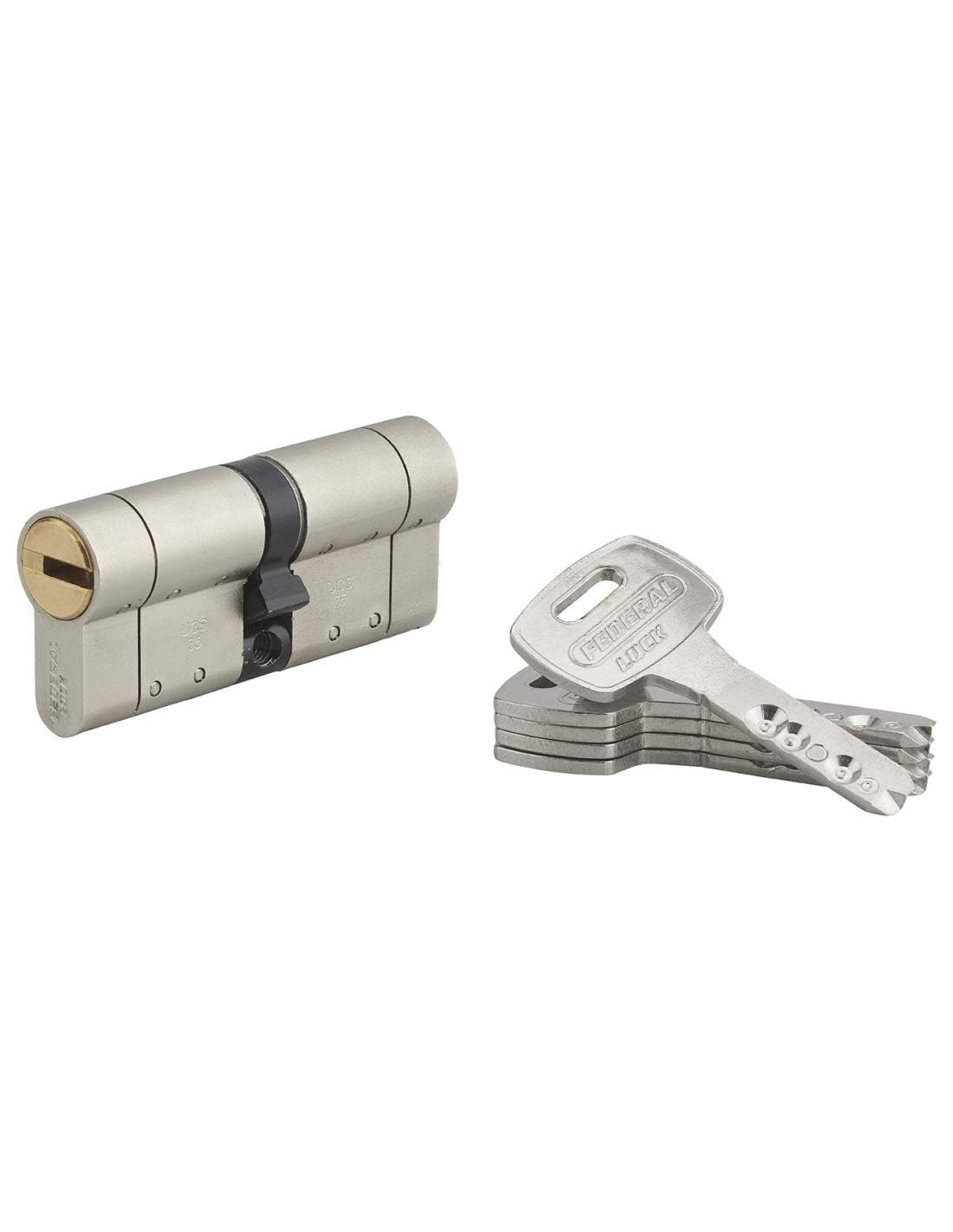 THIRARD - Cilindro Serratura Doppia Entrata Federal S - Alta Sicurezza - Anti-Strappo, Anti-Trapano, Anti-Scasso, Anti-Snap, Anti-Bumping - 35 x 35 mm - Grigio - 5 Chiavi Reversibili