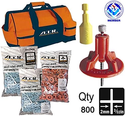 ATR Tile Leveling Alignment System Pro Kit 2mm Cross Walls & Floors Spacers Incloude ATR Tool Bag (Pro 800)