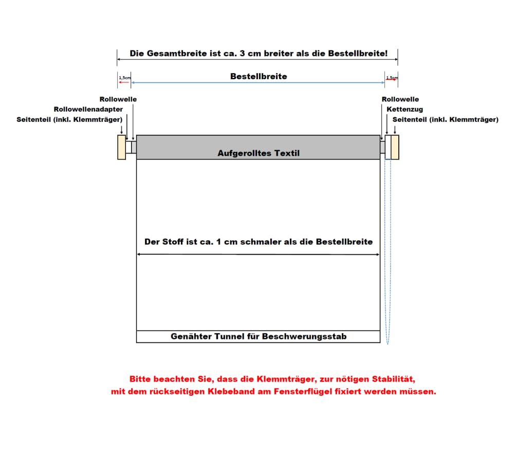 DécoProfi Thermorollo für Fenster ohne Bohren 135 x 160 cm I Sonnenschutz Rollo innen für Hitzeschutz mit Klemmträger I Thermo Rollo/Sonnenrollo für Innen