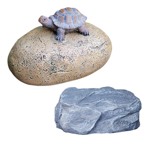 2 escondites para llaves al aire libre, piedras con compartimento secreto, esconde llaves de repuesto en piedra realista, caja fuerte para llaves exterior