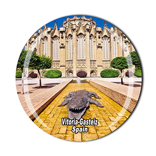 Wedarego Spain 3D Vitoria Gasteiz Fridge Refrigerator Magnet Glass Crystal Travel Souvenir Collection Gift Kitchen Home Decoration Magnetic Sticker
