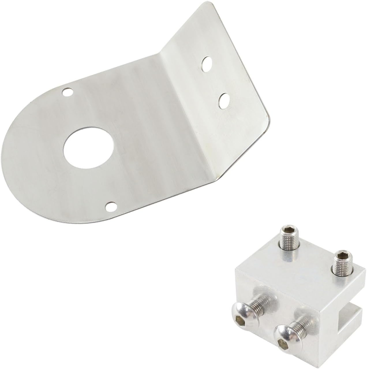 TELFAIR Watermelon Mount Frame Bracket Angled Mount Clamp, Silver, Stainless Steel, 45 Degree, Easy to Replace