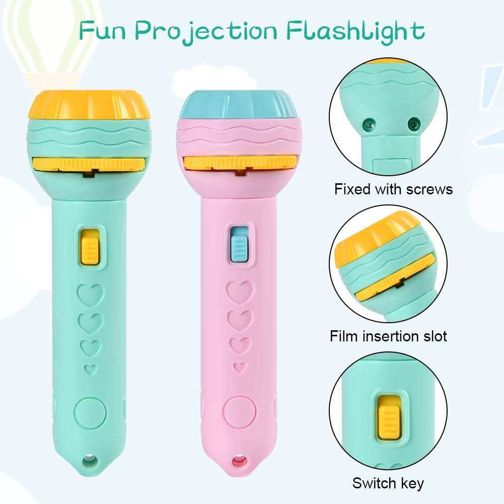 URAQT Flashlight Projectors, 2PCS Animal Slide Flashlights with 80 Patterns, Projector Light with Dinosaur, Vehicle - Image 4