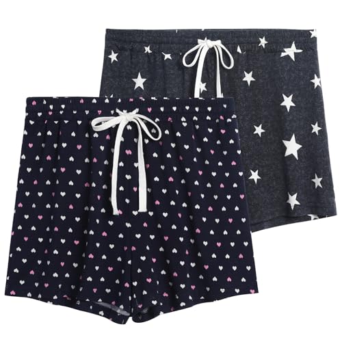Korelayer 2 Pack Pajama Shorts for Women Cotton Sleep...