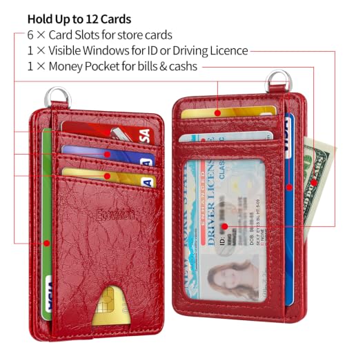 Image of Slim Minimalist Front Pocket Wallet, RFID Blocking Credit Card Holder Wallet with Integrated D-Shackle for Men Women
