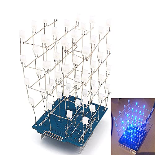 4X4X4�FLED���C�g�L���[�u�L�b�g3DLEDDIY�����v�L�b�gArduino�X�}�[�g�G���N�g���j�N�X�p�d�q�X�C�[�gLED�L���[�u�L�b�g