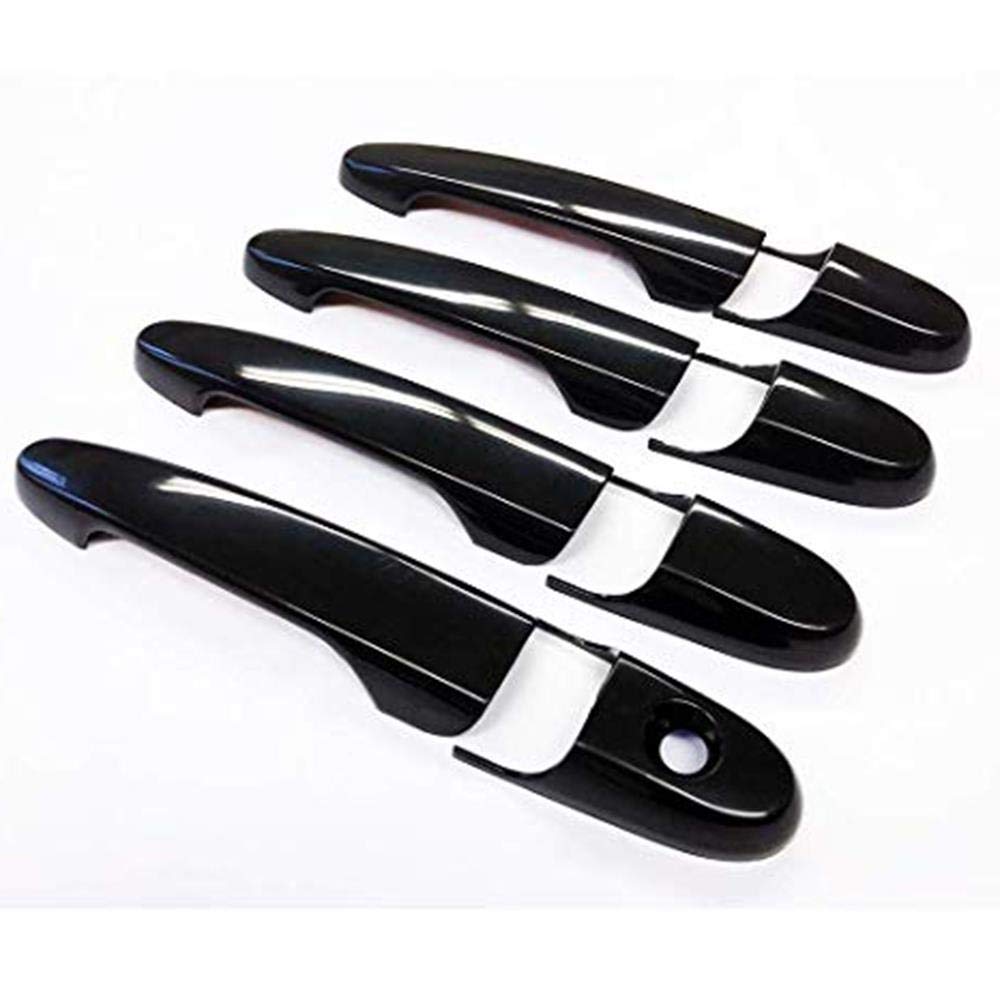 LJ INTERNATIONAL Quality Accessories Glossy Black Door Handle Overlays Compatible with 2006-2012 Impala