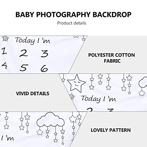 KESYOO BebÃª Mensal Marco MiliÃ¡rio AlgodÃ£o Estrela Nuvem MemÃ³ria Semanal Fotografia Pano de Fundo