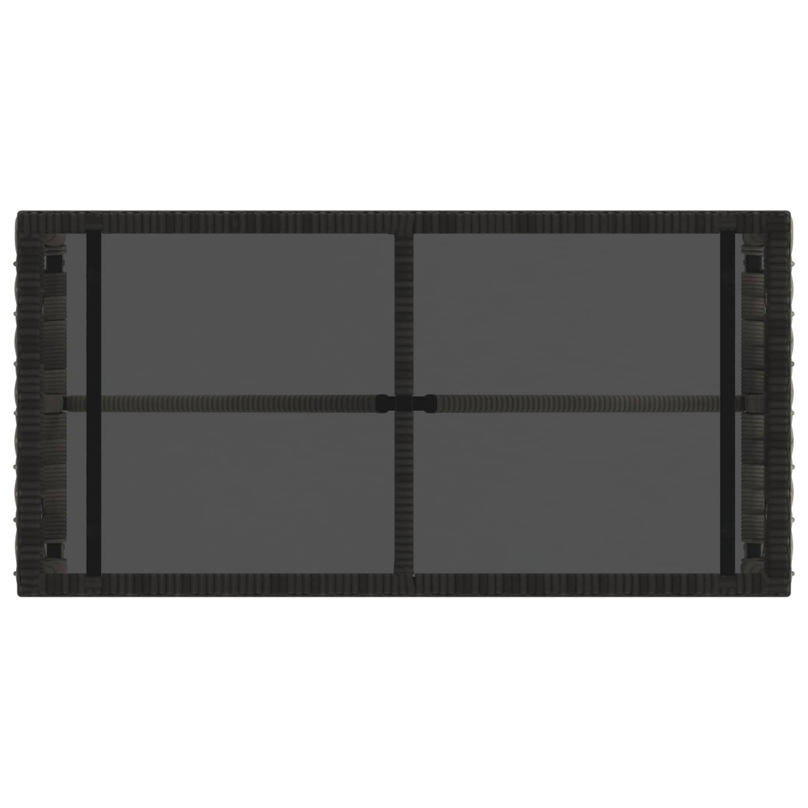Tavolo da giardino, terrazza, balcone, in rattan sintetico e vetro, 80 x 40 x 40 cm, resistente alle intemperie, per giardino, terrazza, balcone, look rustico per cene e caffè all'aperto