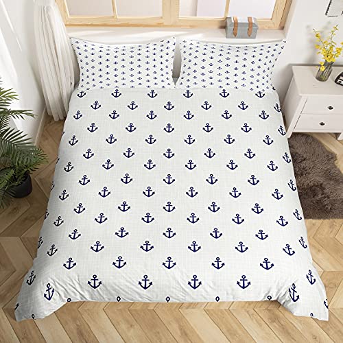 Housse de couette marine et lin réversible en microfibre haut de gamme super king