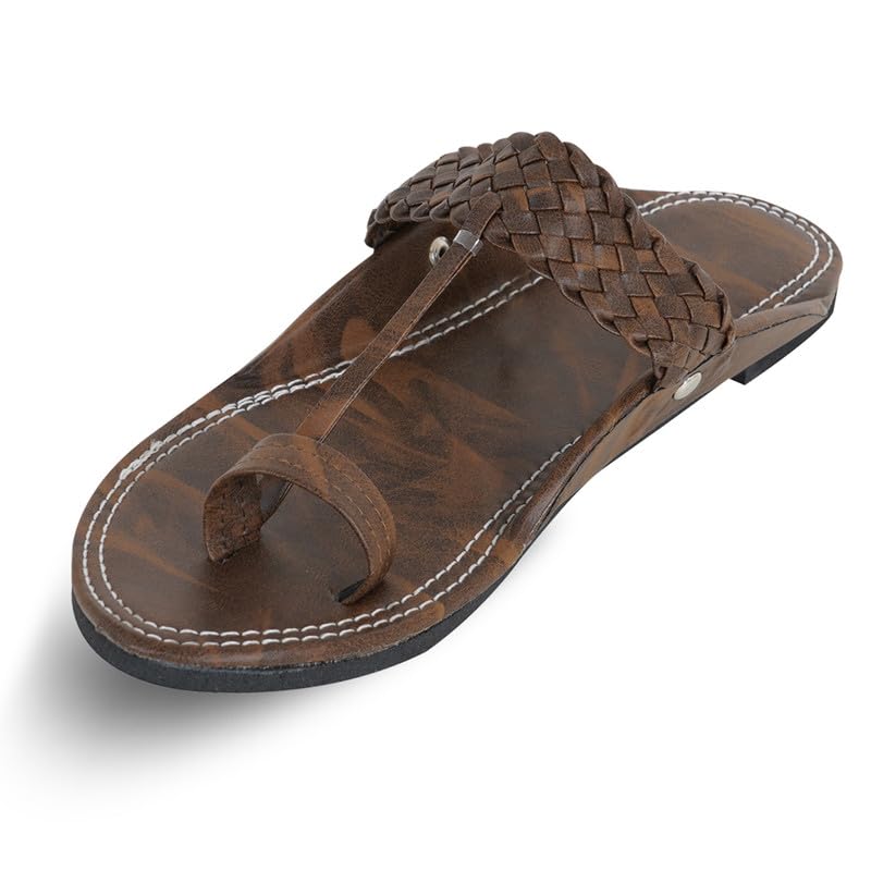 Image of DFR Ethnic Sandals For Boys Men, Comfortable Rajasthani Slippers
