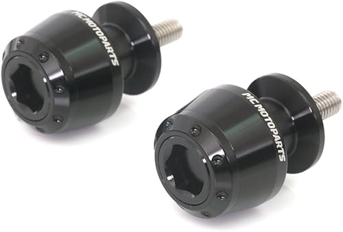 MC MOTOPARTS ATOM - Carretes de basculante CNC negros de 0.394 pulgadas compatibles con Vulcan 650 S Z1000 ZX-10R 04-07 Ninja 250R 08-12 EX300