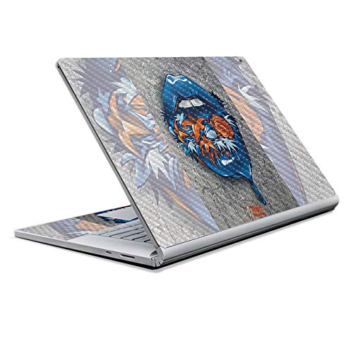 Image of MightySkins Carbon Fiber Skin for Microsoft Surface Book 2 13 inch (2017) - Blue Lips,Protective, Durable Textured Carbon Fiber Finish,Easy to Apply, Remove, and Change Styles,