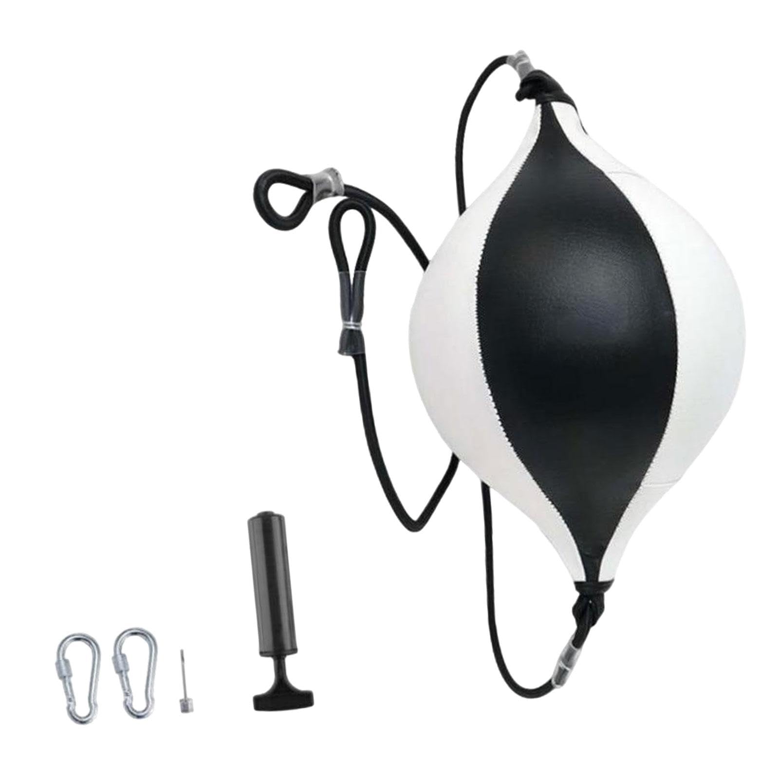 Meadawgs®Boxing Ball PU Leather Speed Bag for Reaction Training Hand Eye Coordination Black White|Sporting Goods | Boxing, Martial Arts & MMA | Training Equipment & Supplies |1 Boxing Speed Ball-image-46