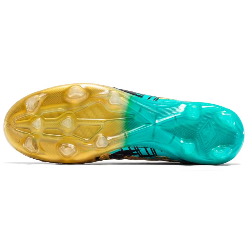 High-top Football Cleats for Teenagers, Featuring a Knitted Sock Design and Long Studs for Sports Football.3