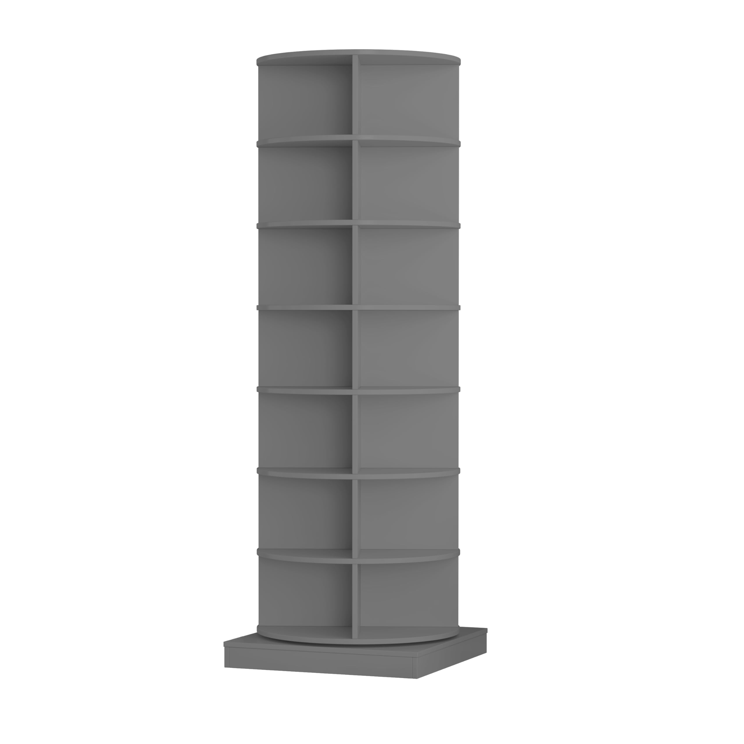 360 rotating shoe rack, 7-tier spinning shoe storage cabinet organizes 28 pairs, space-saving floor standing shoe cabinet for entryway, grey