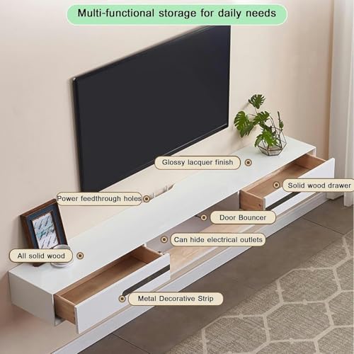 Support mural flottant pour TV et décodeur parfait pour soirée cinéma - 4