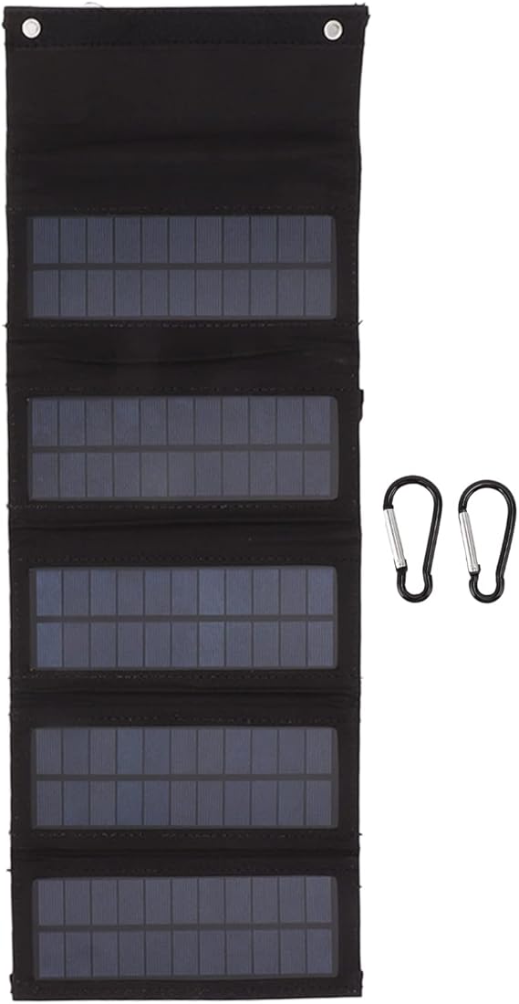 Panneau Solaire Portable 50W Monocristallin Avec Pinces/câble 3m - Pour Camping, Randonnée, Recharge En Plein Air
