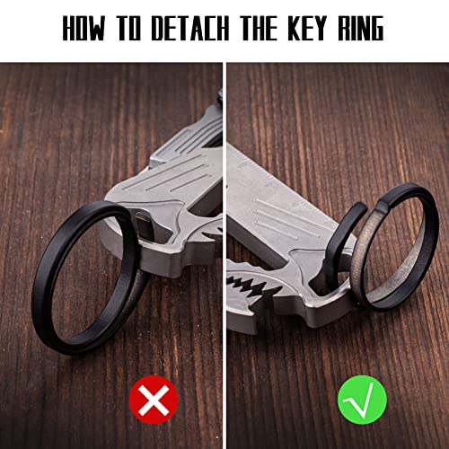 Tisur Titanium Carabiner Keychain Clip, Key Rings Quick Release Heavy Duty Bottle Opener Mens Cool Black Car Keychains , Multitool Key Chain Assecorie #TOP2