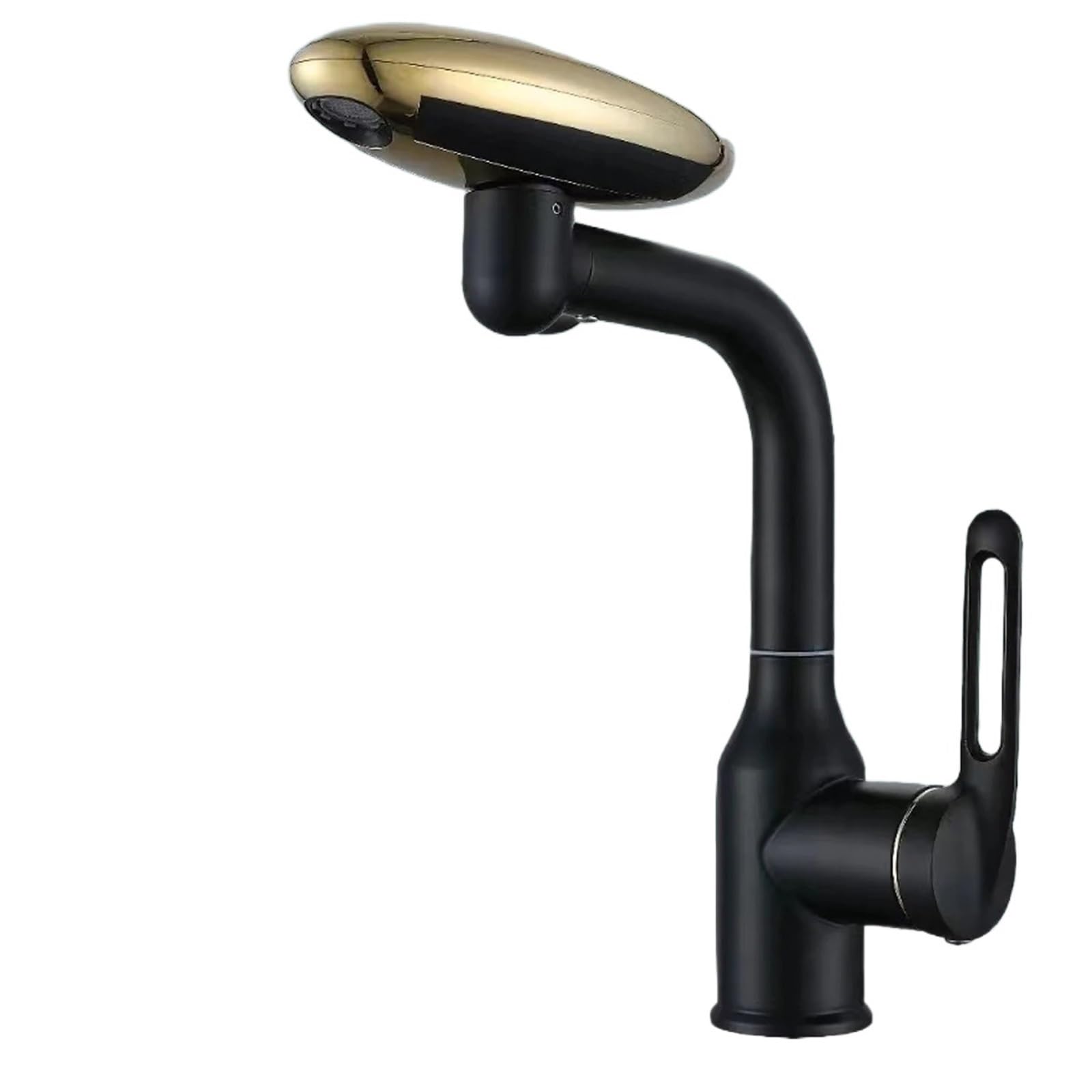 Basin Faucets Multi Functional Waterfall Basin Faucet 4 Water Outlet Mode Spray 360°Rotation,Hot Cold Sink Mixer Tap for Bathroom(A Black)