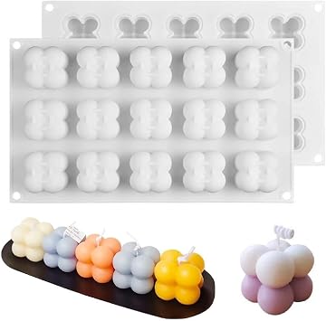 Tinky Winky Bubble Mum Silikon Kal b  3d Mini  oklu Bubble Kal b  Bakeware 15li Beyaz