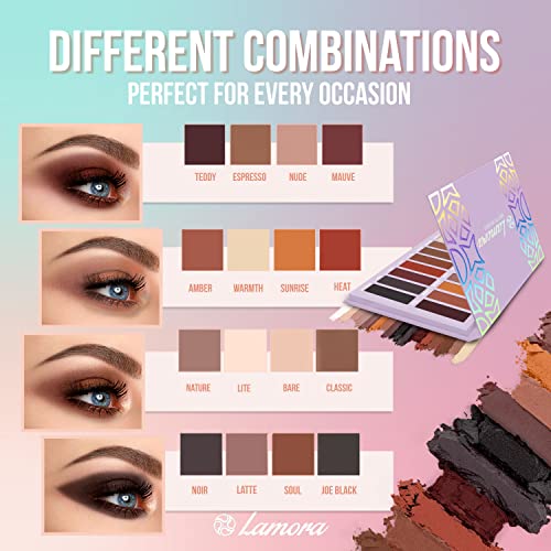 Best Pro Eyeshadow Palette Matte - 16 Highly Pigmented Makeup Eye Shadow Colors - Professional Vegan Nudes Warm Natural Bronze Neutral Smoky Shades #TOP2