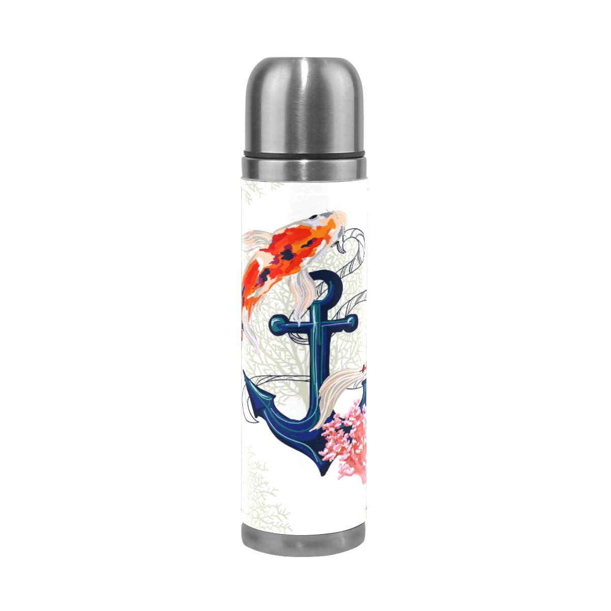 Insulated Mug Travel Mug Anchor Brocade Carp Insulated Car Tumbler Stainless Steel Cup Keeps Drinks Steaming Hot or Ice Cold