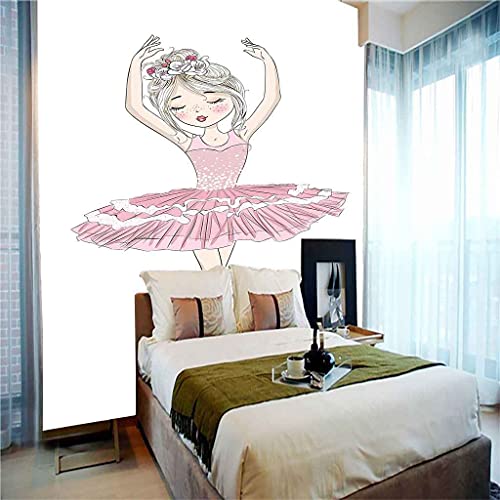 Papier peint canevas 3D danseuse rose : impression d'art moderne haute définition - 5