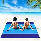 Stranddecke Sandfrei Strandmatte Wasserdicht, Ultraleicht Groß Beach Blanket 210 x 200 CM, Schnelltrocknend Strandecke, Tragbare Faltbar Außenbereich Strand Decke für Strand, Picknick, Wandern,Camping