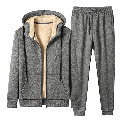 Ensemble 2 pi&egrave;ces homme avec sweat &agrave; capuche zipp&eacute; pour d&eacute;tente