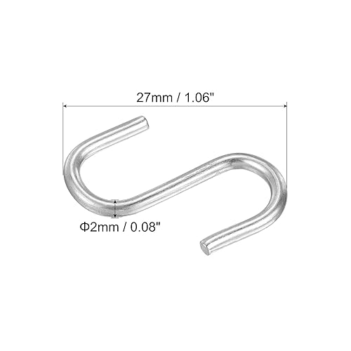 Miniatura 2 de PATIKIL Ganchos en forma de S de 1 pulgada, paquete de 12 ganchos multiusos para colgar artículos en tu hogar, garaje, taller, tono plateado