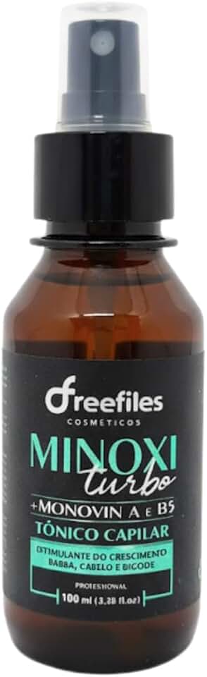 Freefiles Minoxi Turbo 100ml Tônico Capilar Tratamento Antiqueda Homens e Mulheres Crescimento Cabelo Barba e Bigode