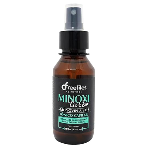 Freefiles Minoxi Turbo 100ml Tônico Capilar Tratamento Antiqueda Homens e Mulheres Crescimento Cabelo Barba e Bigode