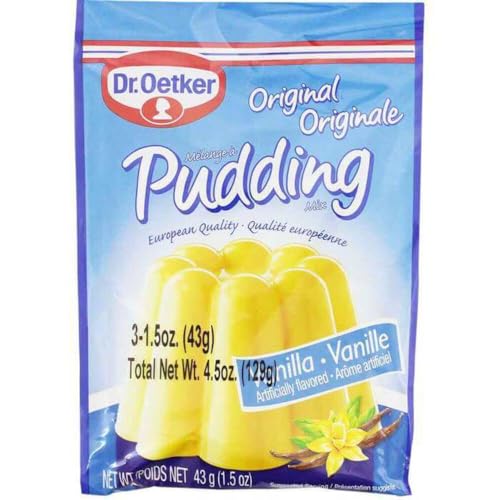 Dr. Oetker vanilla pudding powder 3-count, 1.5-ounce packs 4.5 oz Wrapper