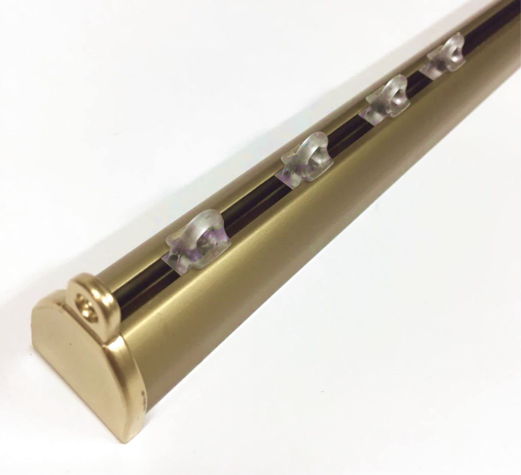GLOBALCORPORATION bastone tenda in alluminio argento oro bronzo binario per Tende a soffitto profilo con kit completo acciaio riloga zineffa scorritenda decorativi guida arricciata (100 cm, Oro)