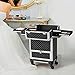 Yaheetech Rolling Makeup Train Case Aluminum Cosmetic Case with Wheels Barber Case Salon Lockable Travel Trolley with Sliding Drawers Removable Divider, Black/Silver
